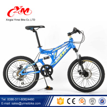 Alibaba nouveau design tout suspendu VTT / 20 pouces 6 vitesses bleu couleur VTT avec double suspension